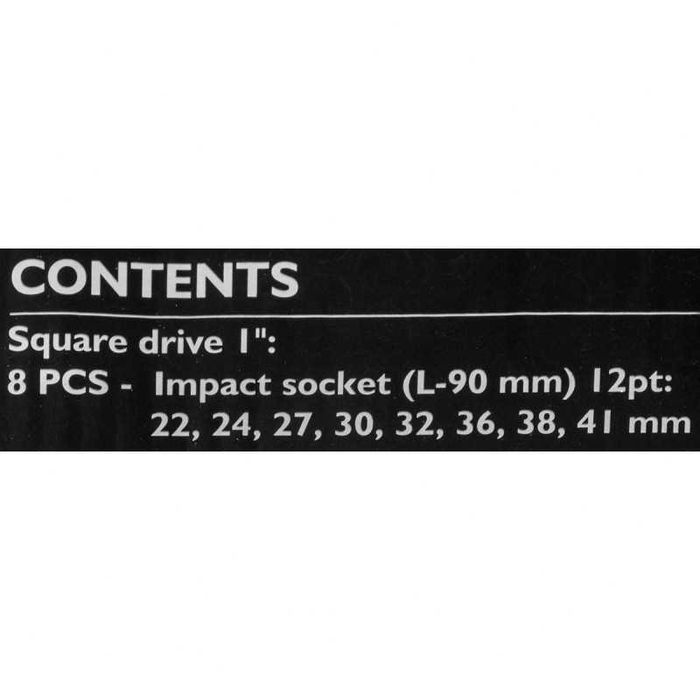 Професионални Дълбоки ударни вложки 12-стен 22-41мм 8 части JCB