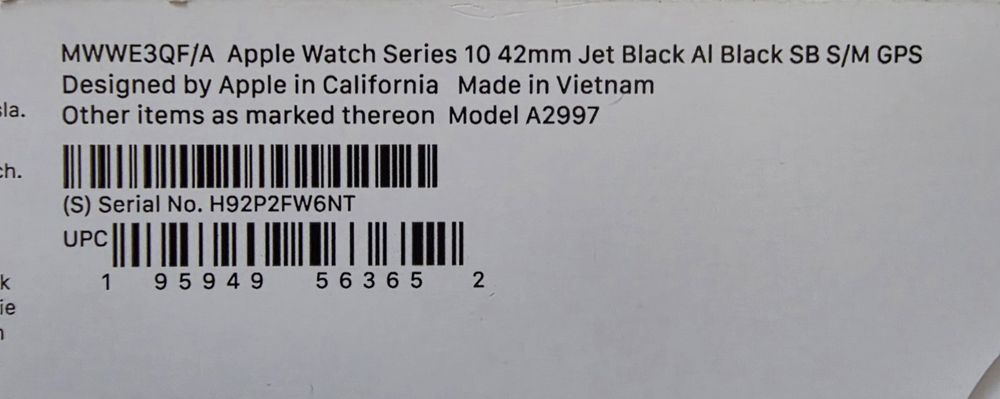 Apple watch 10, 42mm, jet black, GPS, garanție oficiala 08.26, ca nou