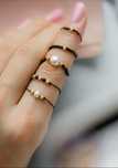 Inel ajustabil  cu bile de aur 14k