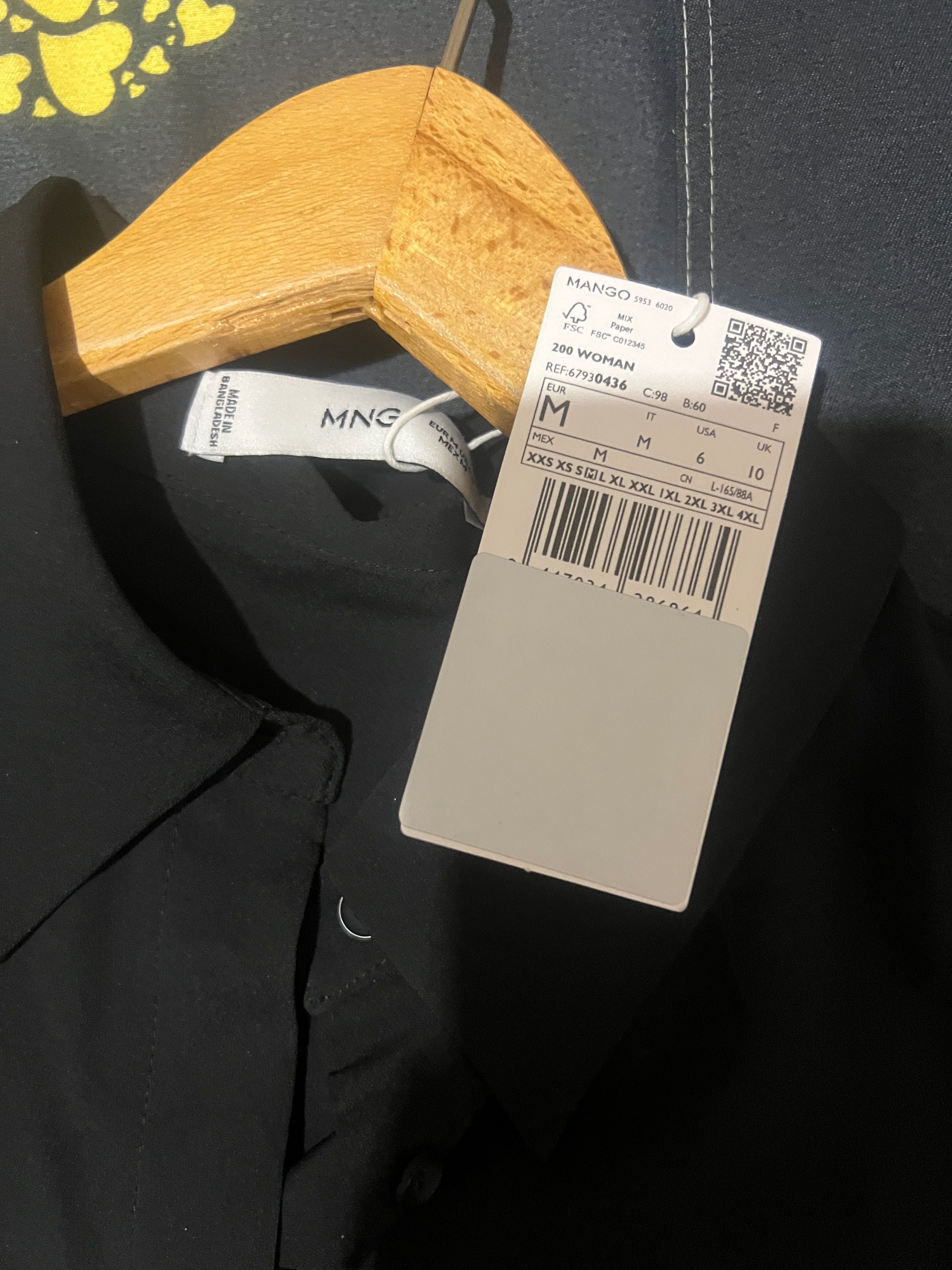Черна елегантна риза Mango, M