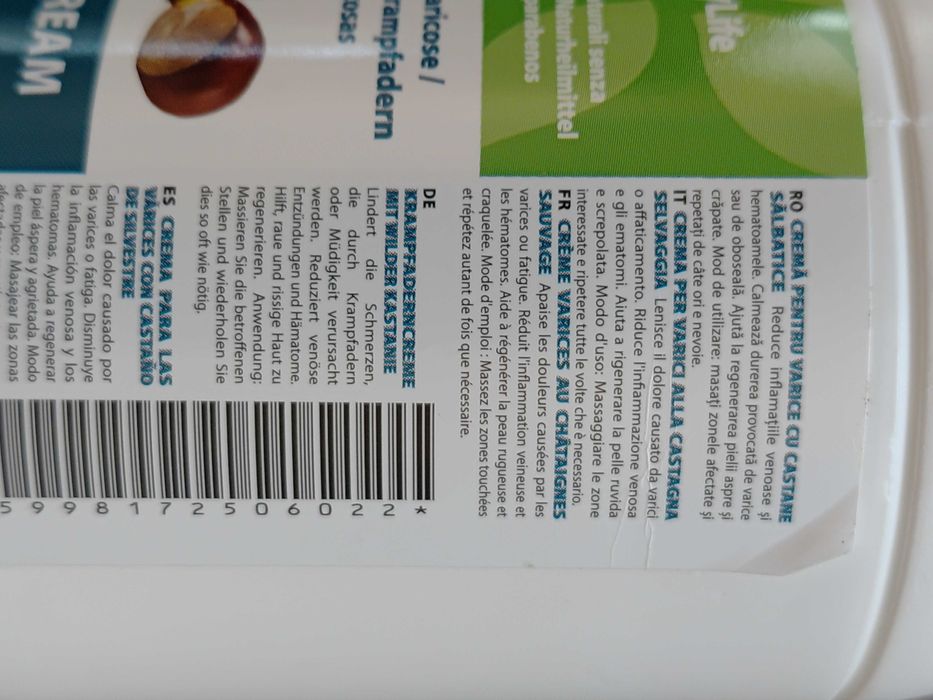 Vand crema pentru varice cu castane salbatice
