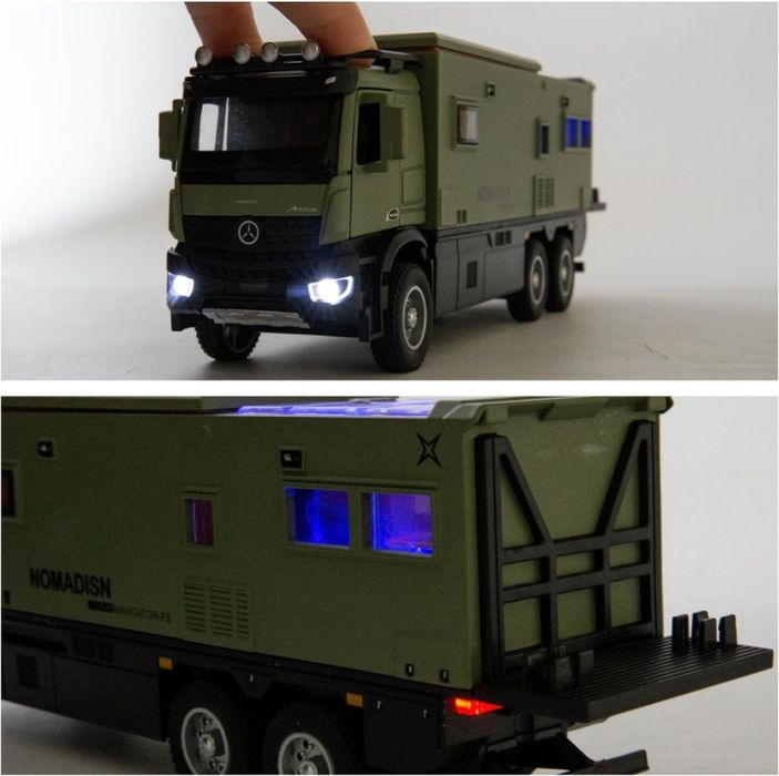 Камион кемпер метален (1:24) с отварящи се врати подвижен покрив