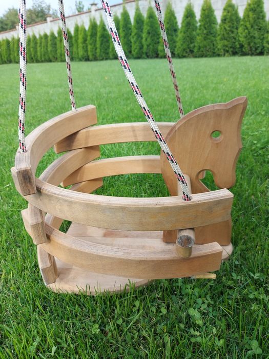 Дървена детска/ бебешка люлка, конче