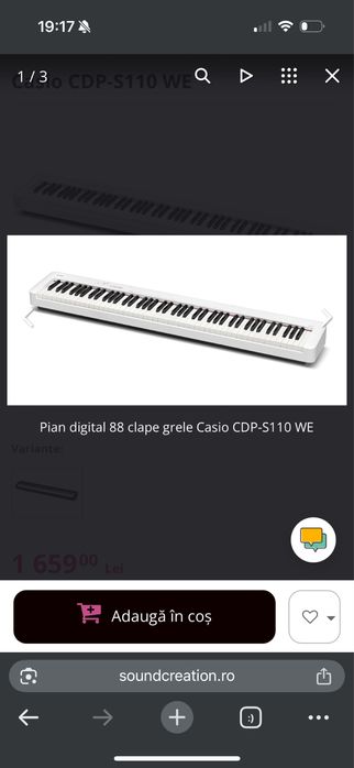 Pian Casio Cdp 110 WE .Pret 1400lei.