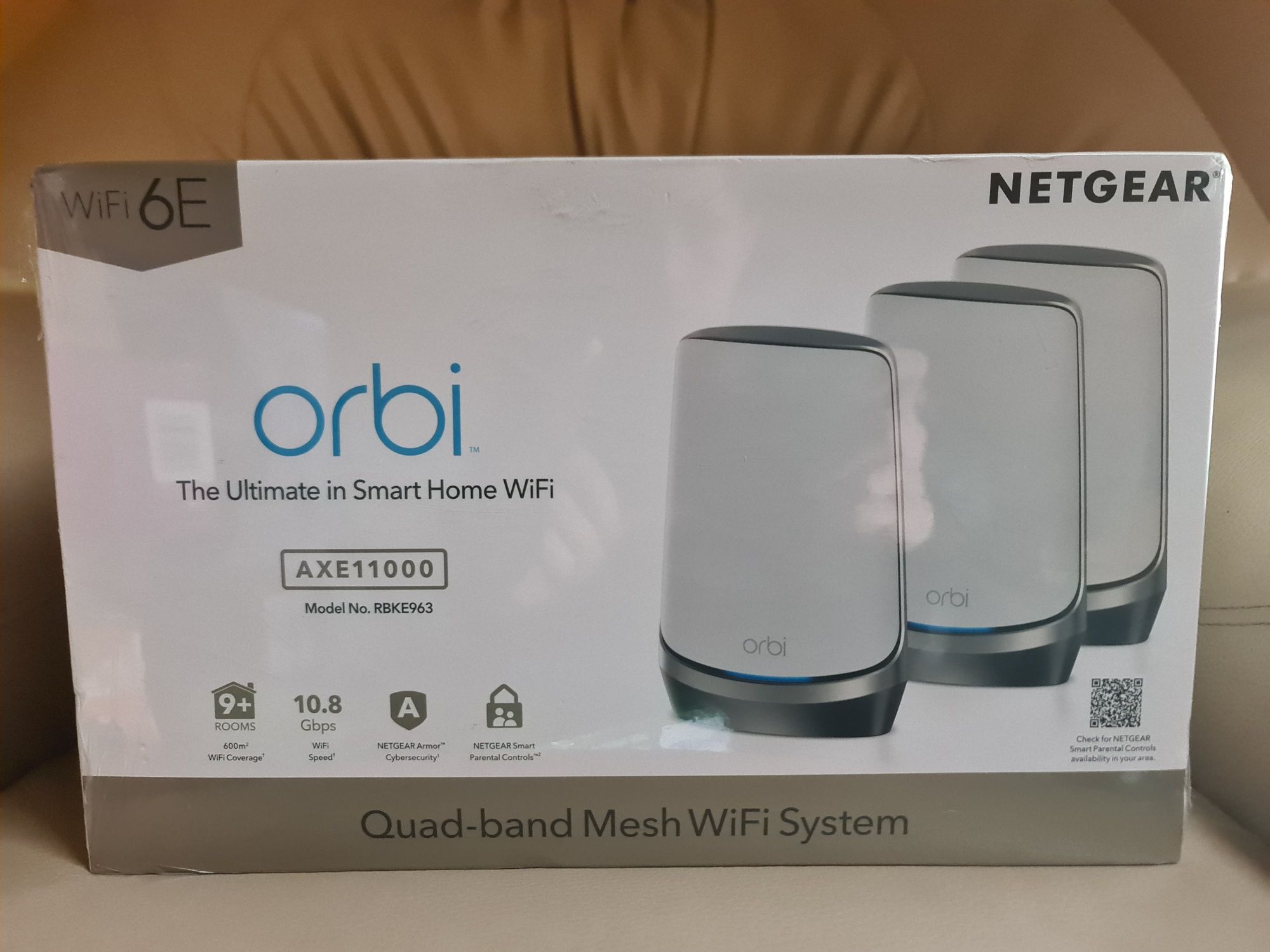 NETGEAR Orbi Quad-band RBKE963 AXE11000 WiFi 6E Mesh System Wi-Fi 6 (8