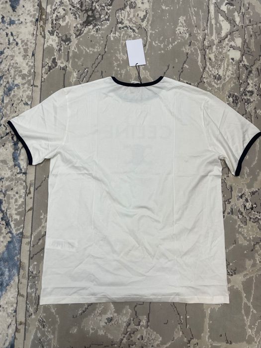 Tricou Celine Paris – Alb cu detalii negre