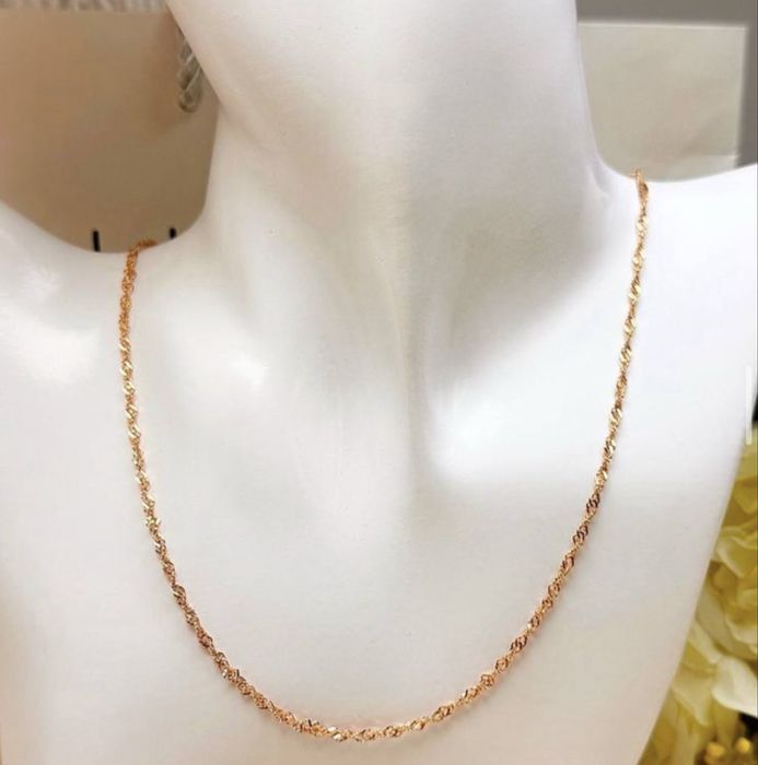 Цепочка золотая, плетение сингапур красное золото