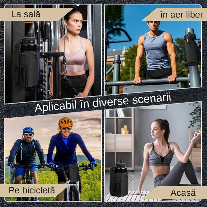 Geanta pentru sala cu prindere magnetica, compartiment sticla de apa