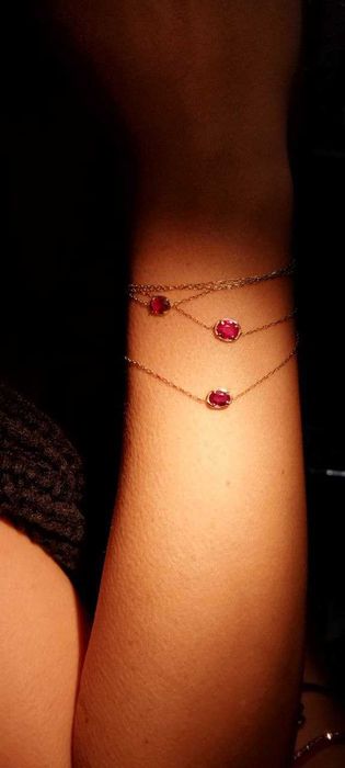 Златна верижка/гривна с естествени рубини! Уникат с многолика визия!