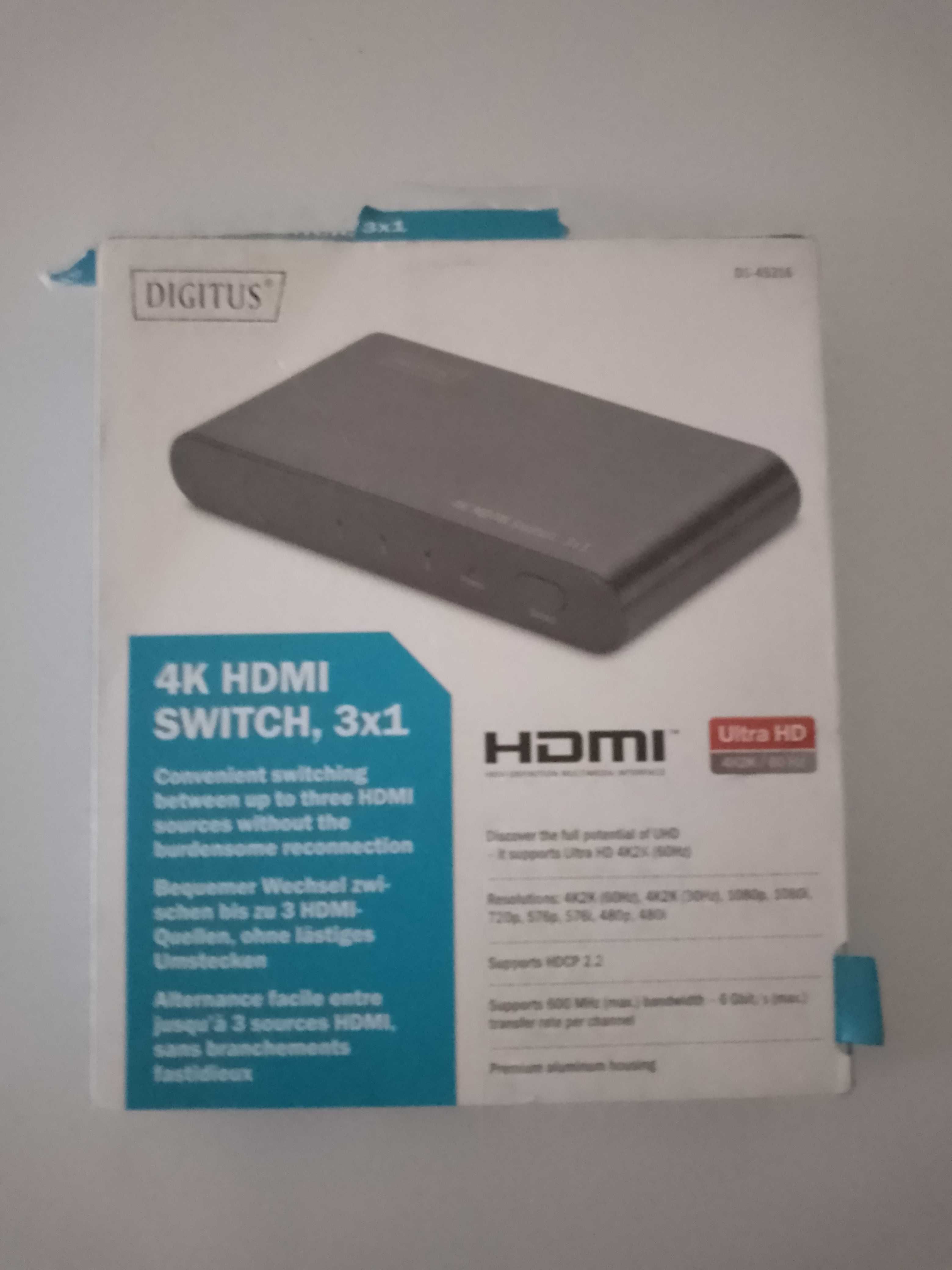 Digitus 4K HDMI switch 3x1 Ultra HD with 60 Hz