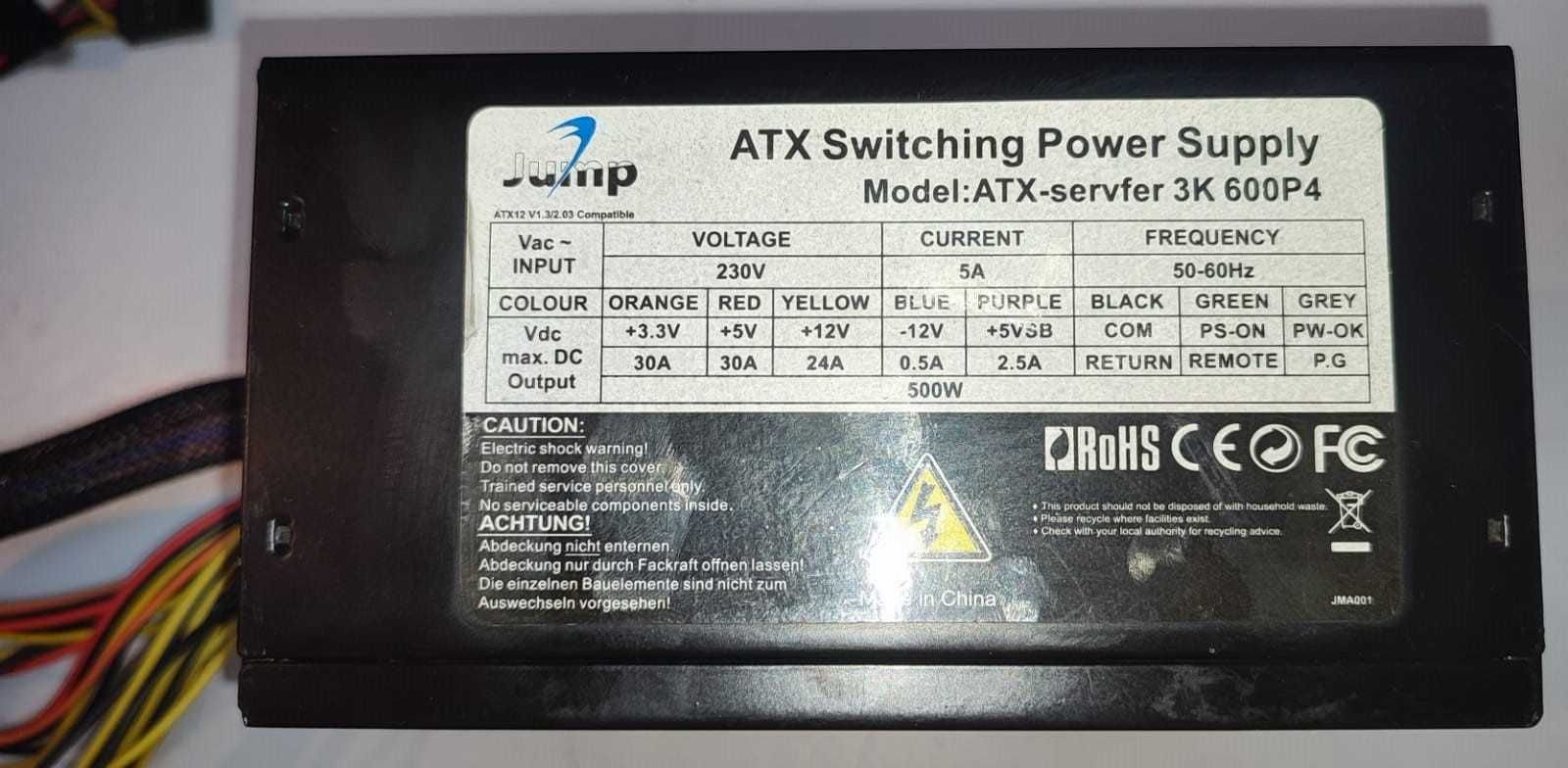 Блок питания  Jump ATX-cervfer 3K 600P4  на 500W