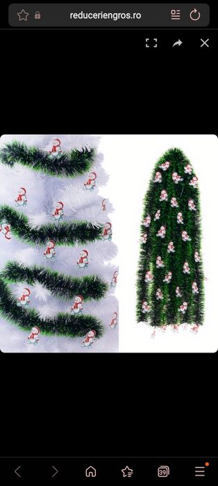 Beteală pentru Brad 10/set de Craciun, 180x8cm cu Oameni de Zăpadă