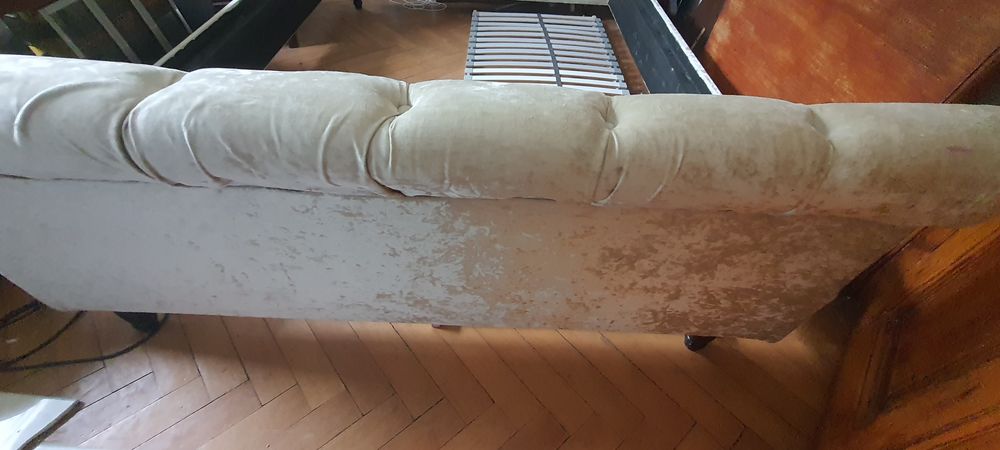 Pat chesterfield catifea crem 160 pe 200