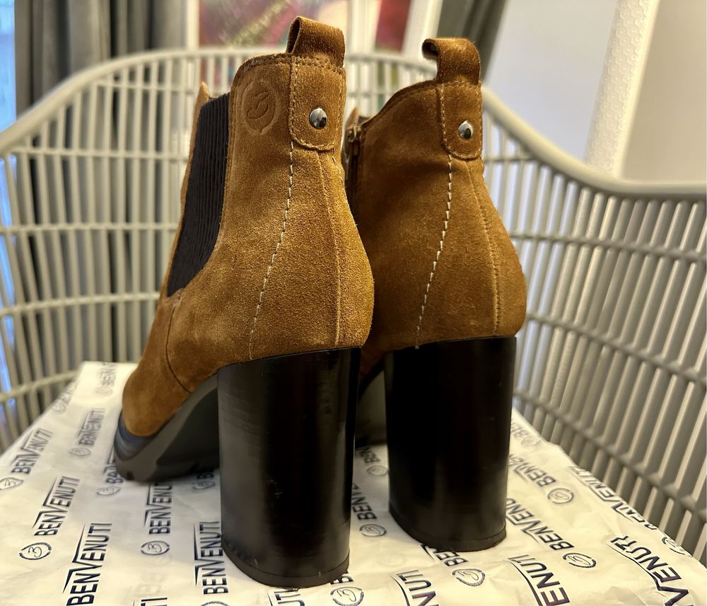 Botine damă Benvenuti din piele întoarsă