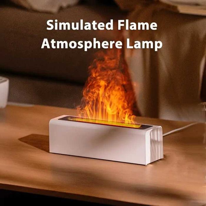 Difuzor aromaterapie efect flacara umidificator aer USB 7 culori LED