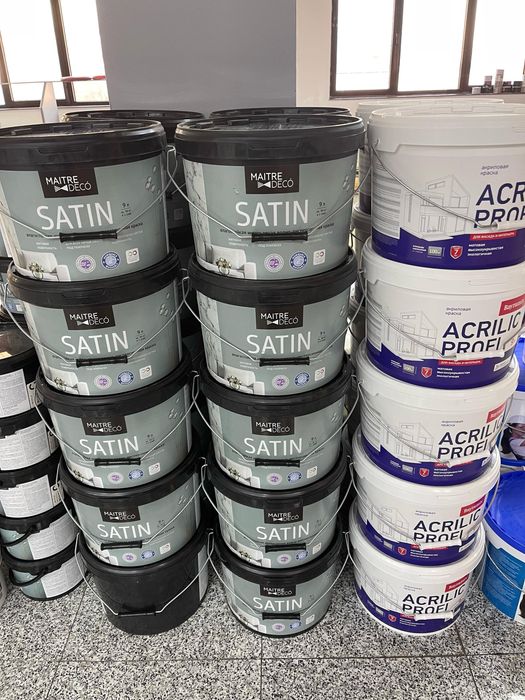 Краска для стен и потолков, грунт, стеклохолст - РАСПРОДАЖА