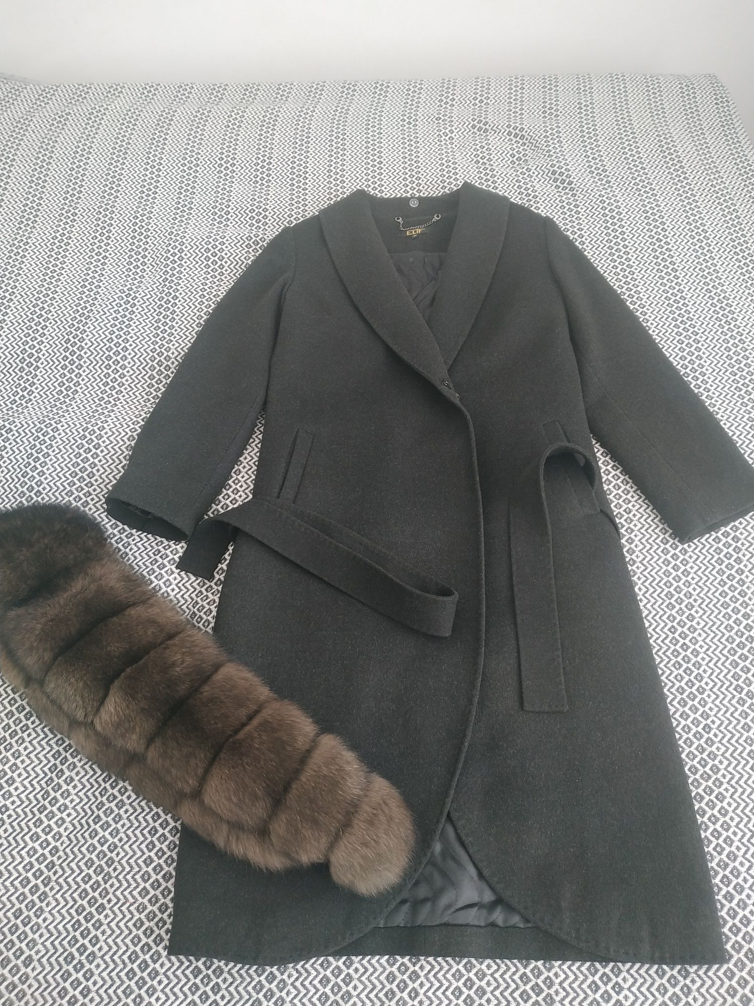 Пальто с натуральным мехом, производство Турция