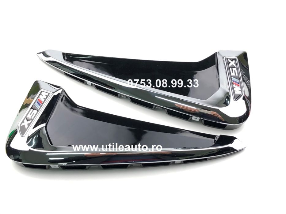 Set 2 Ornamente Laterale Ventilatie Aripi BMW X5 M F15 2014+ Chrome