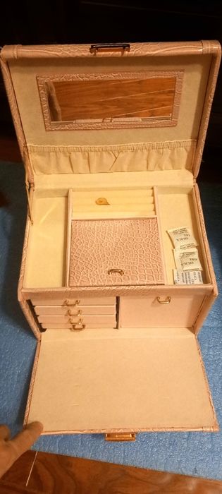 Cutie mica lemn piele