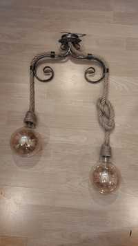 Винтидж лампа с конопени въжета