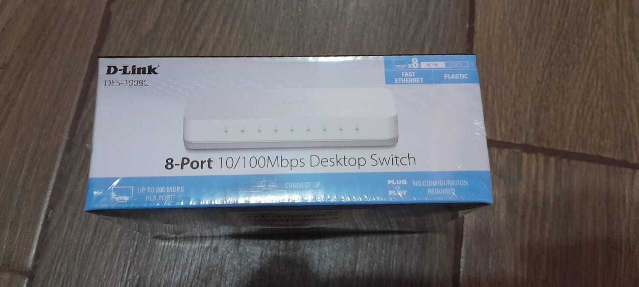 новый D-Link DES-1008C/B1A хаб (свитч, коммутатор) 8 портов switch hab