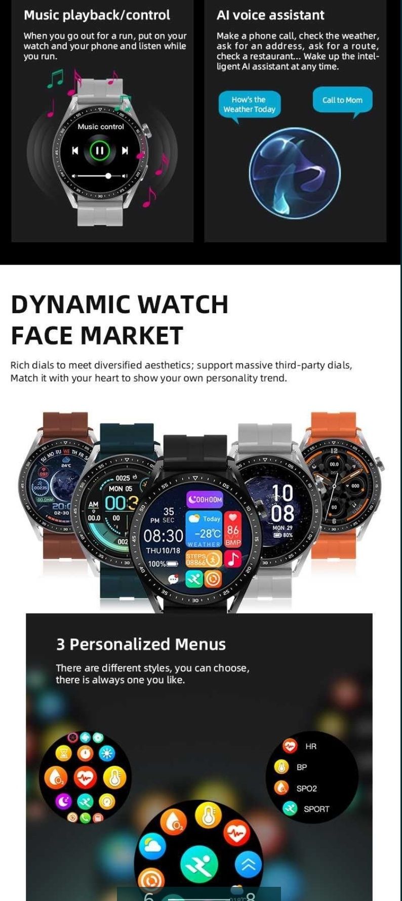 Smartwatch HW3 PRO, NFC  difuzor, microfon, apel, multiple functii