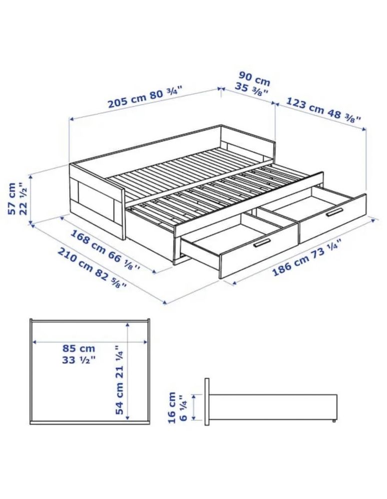Продается кровать кушетка БРИМНЕС С 2- мя ящиками