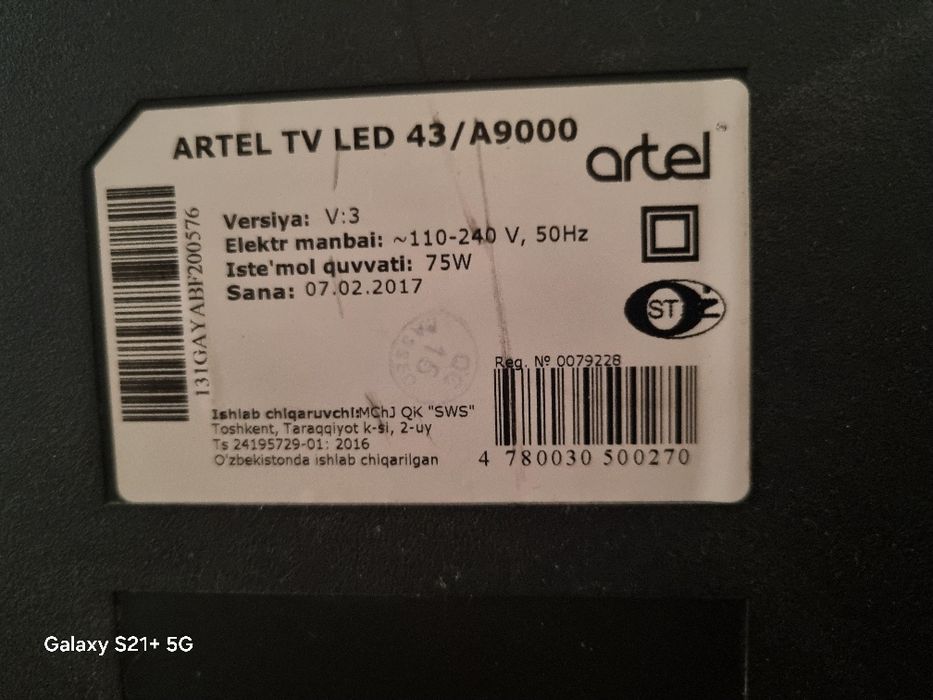 Artel televizor zor