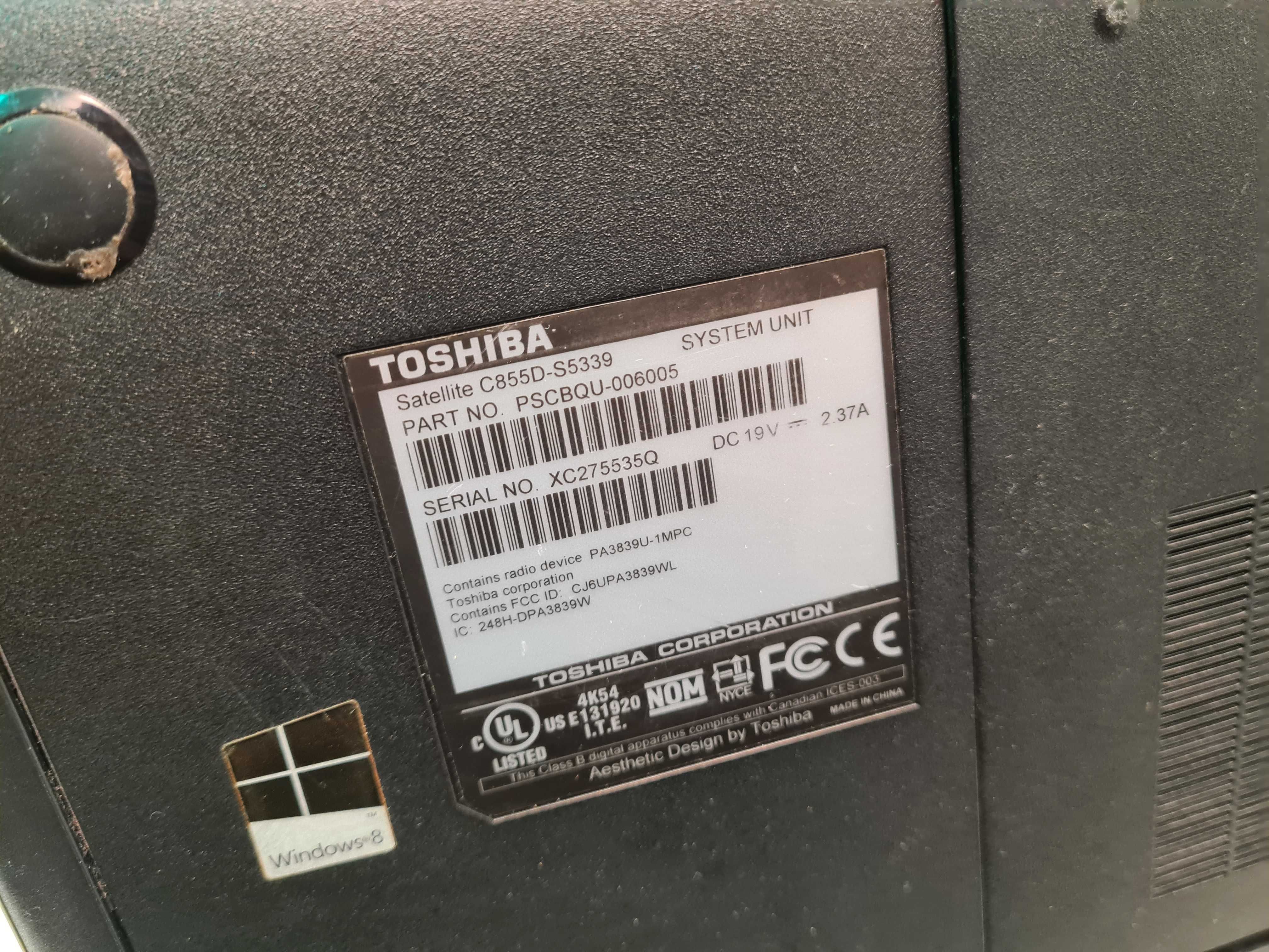 Laptop Toshiba Satellite C855D-S5339 "15,4