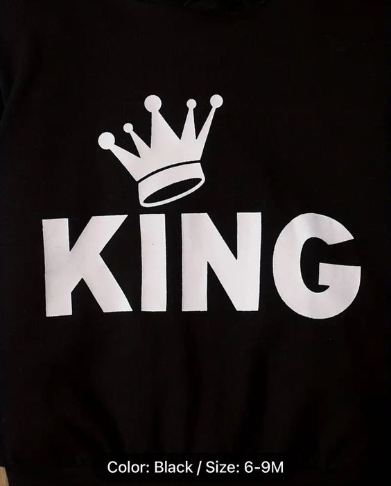 Стилен бебешки комплект,щампа King