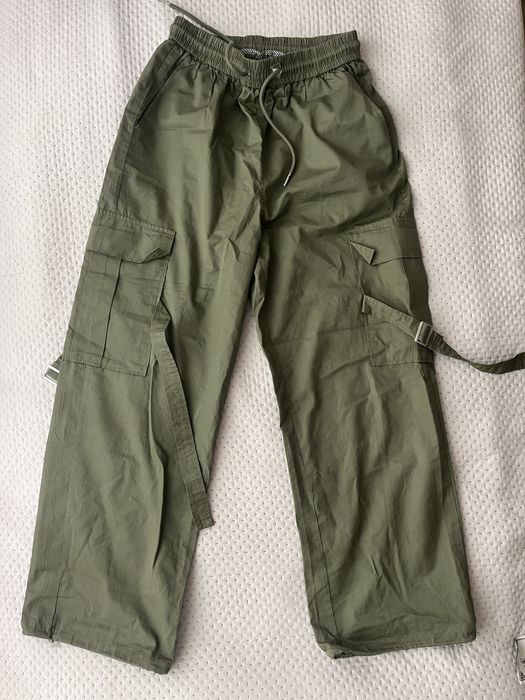 штаны карго в цвете хаки б/у  M/L