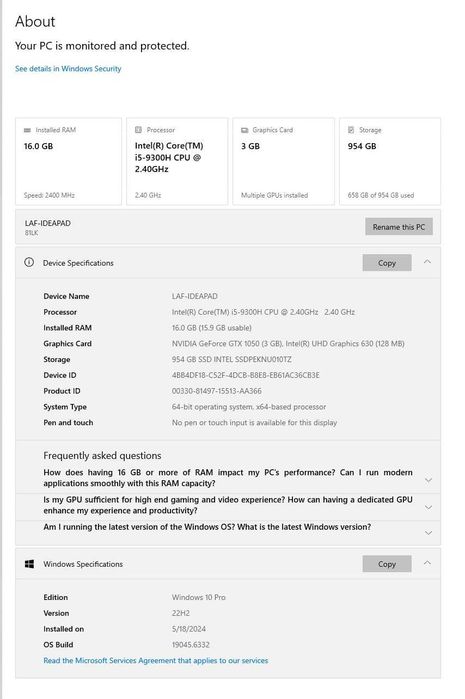 Laptop gaming Lenovo l340-15irh