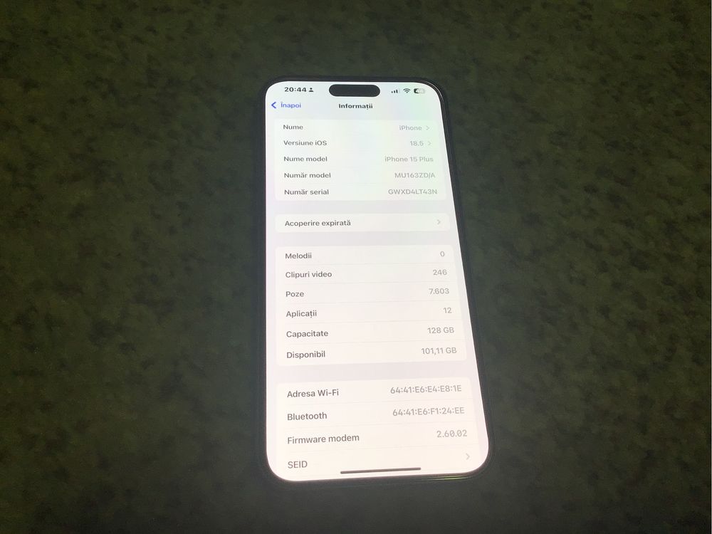 iPhone 15 PLUS  blue 128 gb 92% baterie