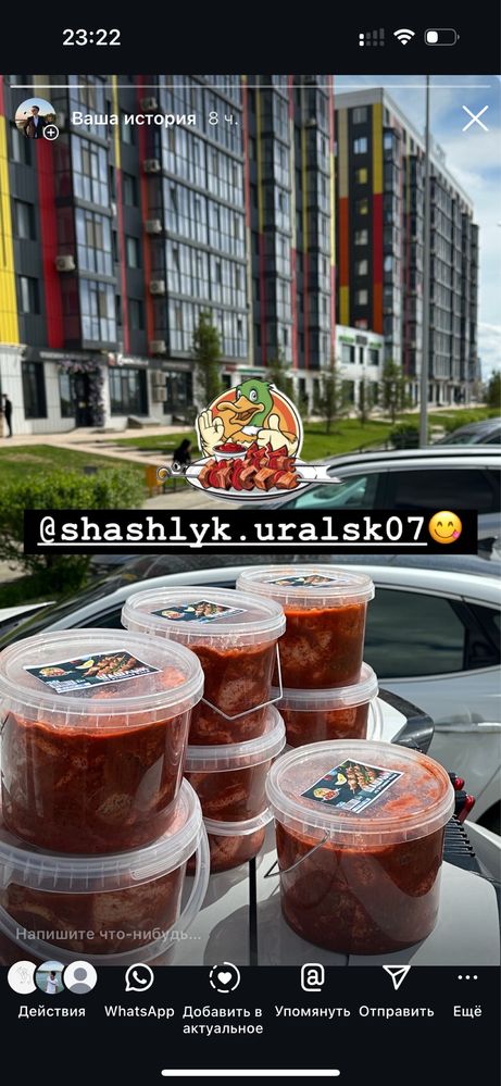 Маринованный шашлык из утки (филе)