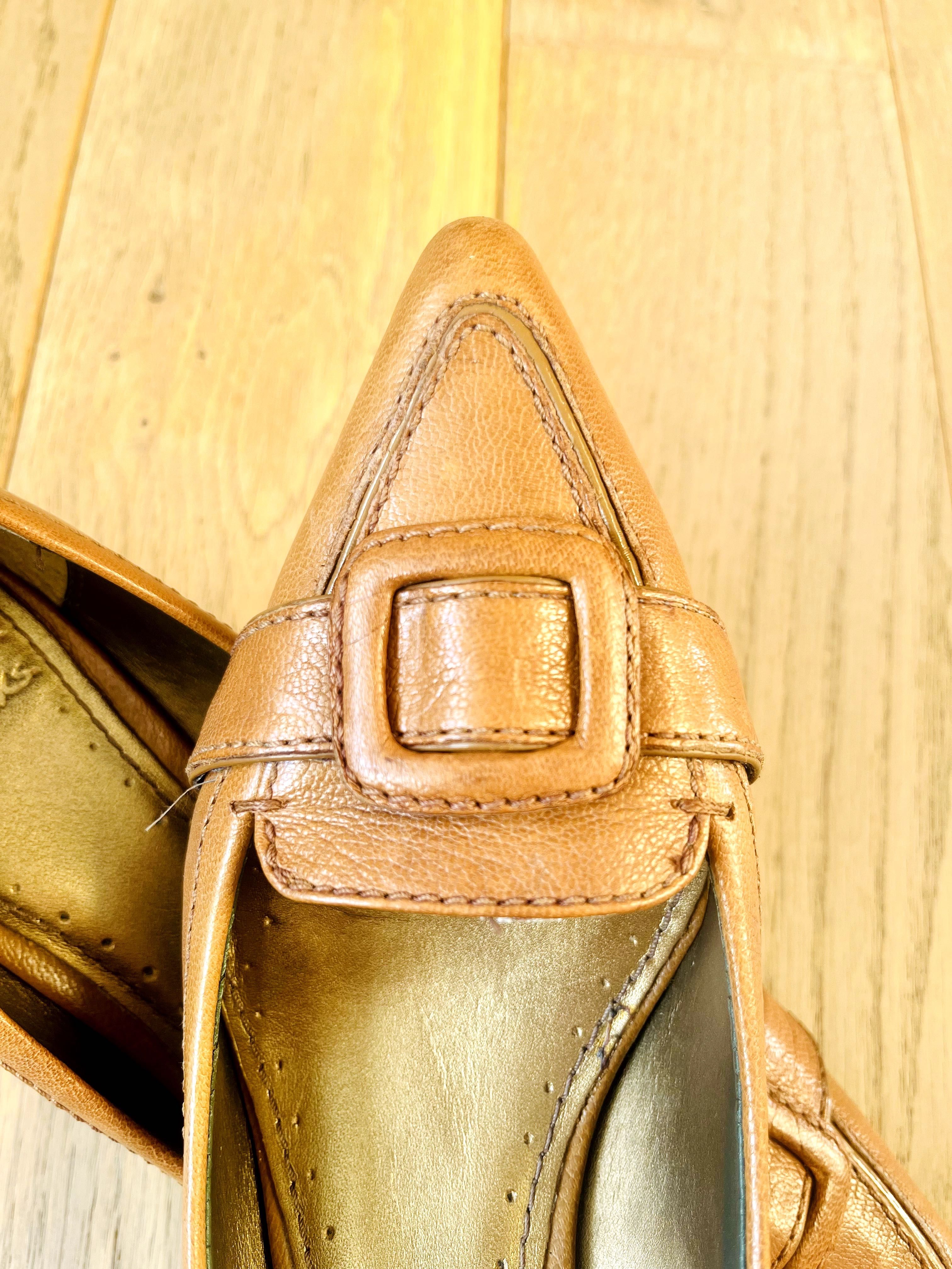 Кафяви кожени обувки Кларкс/ Brown Clarks Leather Court Shoes No 38.5