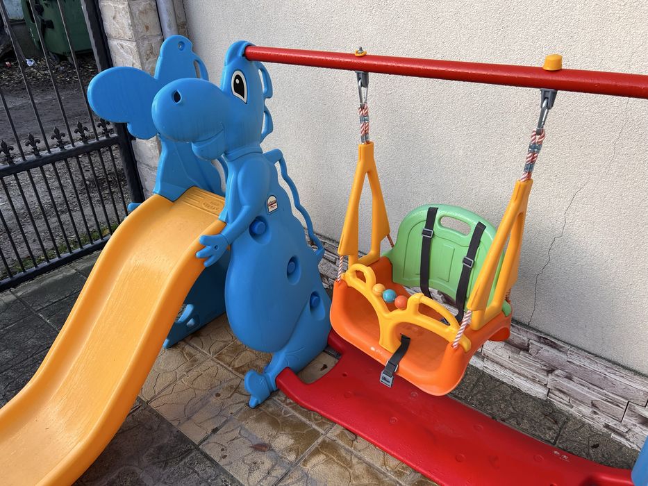 Детска пързалка с люлка Pilsan Dino