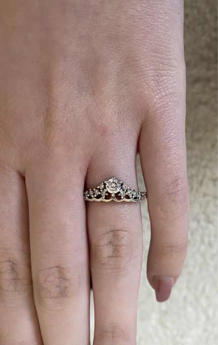 Inel pandora tip coroana cu pietre zirconiu