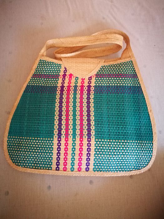 Ретро Сламена лятна плажна чанта