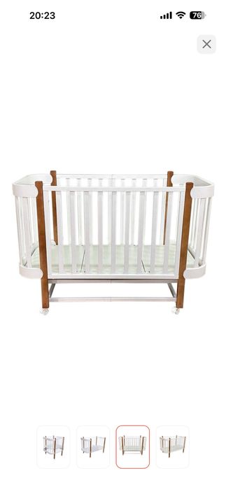 Кроватка трансформер от 0 до 5 лет, 2 матраса в комплекте