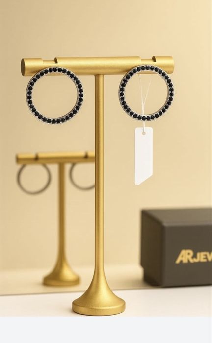 Cercei Aur cu Diamante negre model ARJEWELS