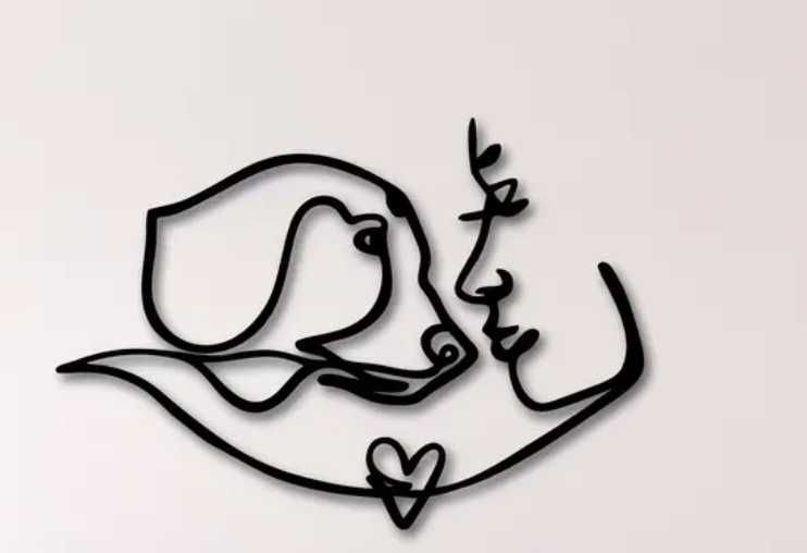 Arta de perete metalica - Caine