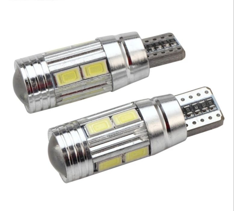 2 x becuri cu 6/10 LED-uri cu lupa, T10 / W5W, 12V, pozitii, numar