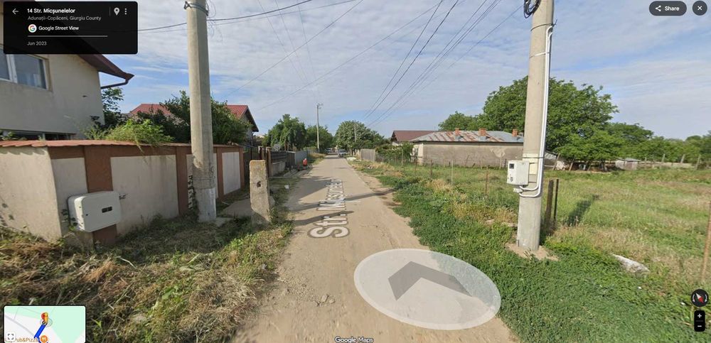 Teren 500 m2 de vânzare – Adunații Copăceni, str. Micsunelelor