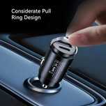 NOU Mini încărcător priza auto invizibil type c usb