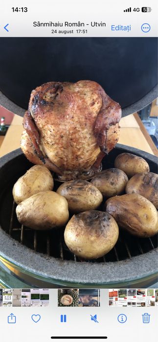 Gratar ceramic  merge folosit si ca cuptor si gratar si afumatoare