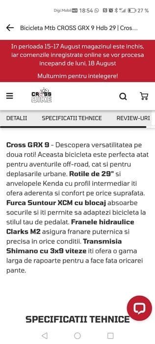 Bicicleta Mtb Cross grx 9
