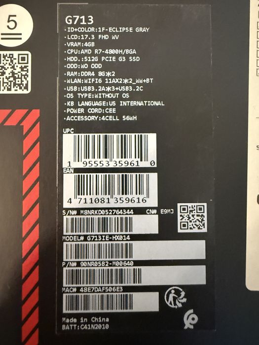Laptop Gaming Asus ROG Strix G713IE