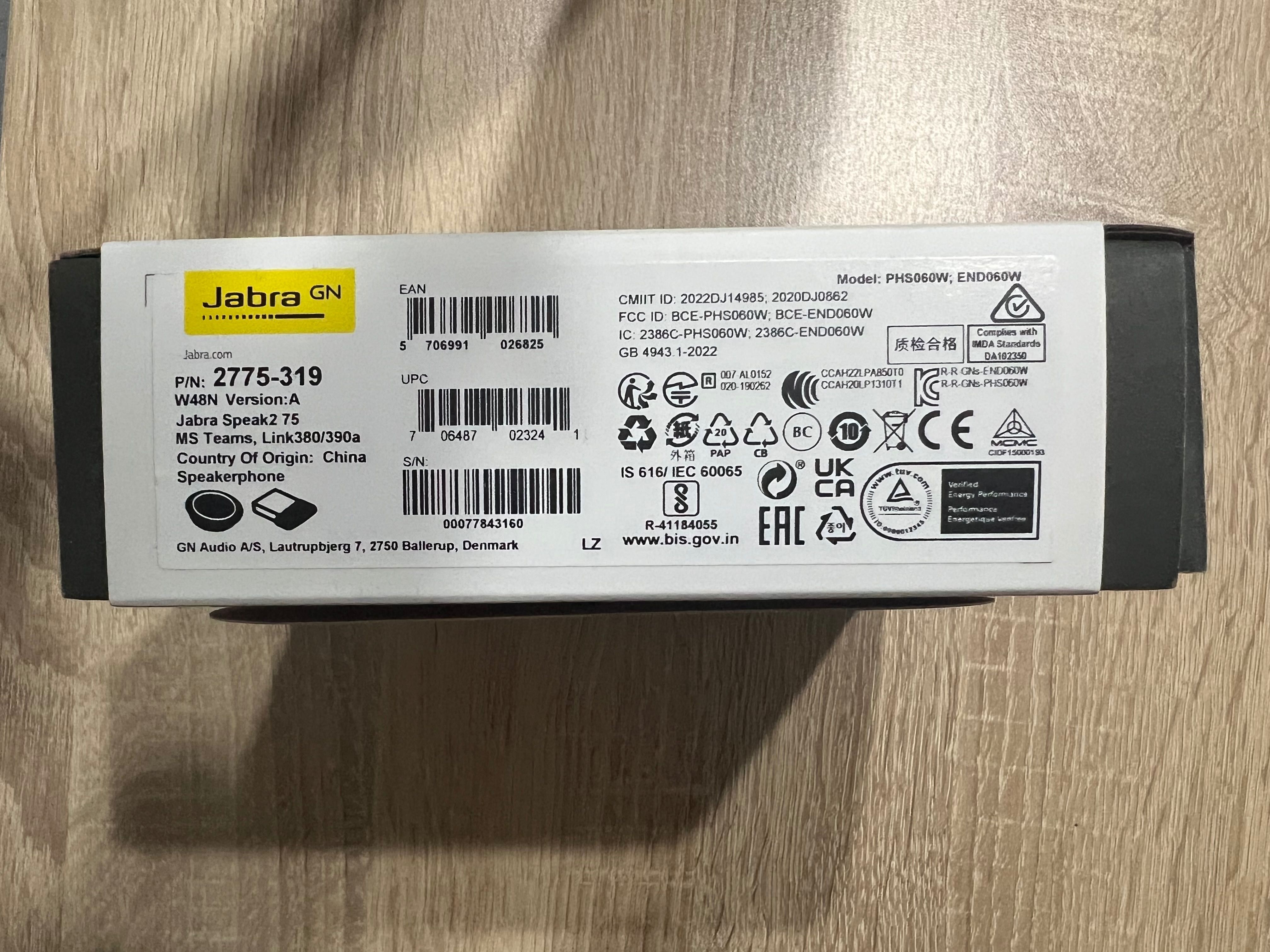 Jabra Speak2 75 Тонколона професионални разговори Конферентна система