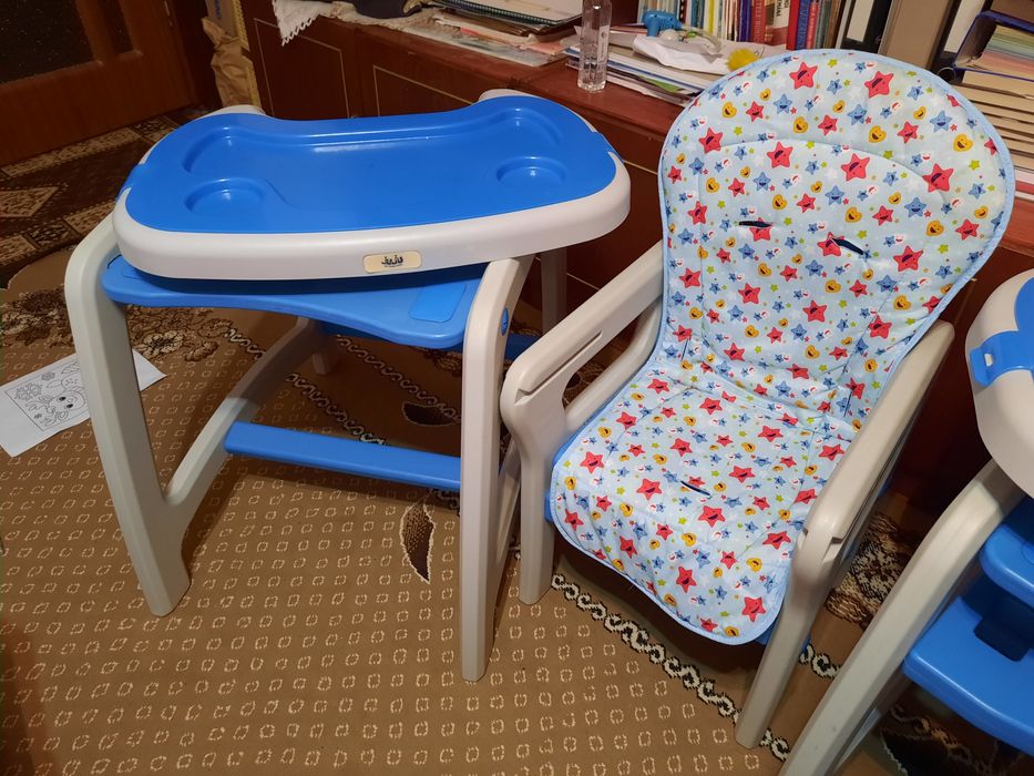 Scaun de masa Juju Eat&Play 2 în 1 albastru - gemeni - 2 scaune