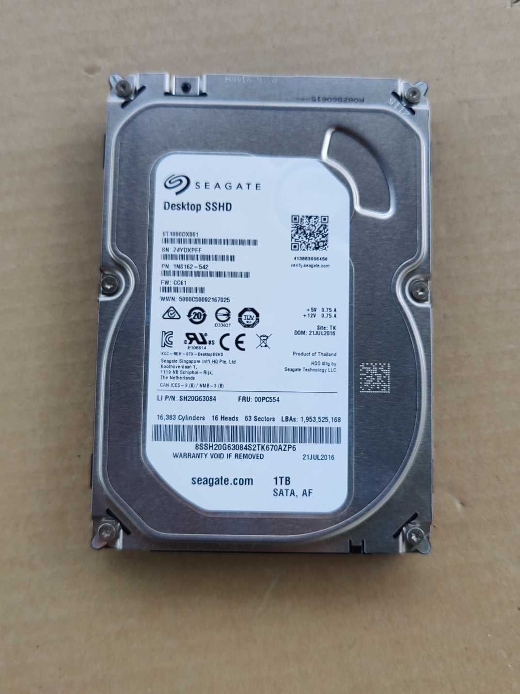 Hard Disk Seagate SSHD ST1000DX001, 1TB SATA3 6Gb/s, 64Mb Cache